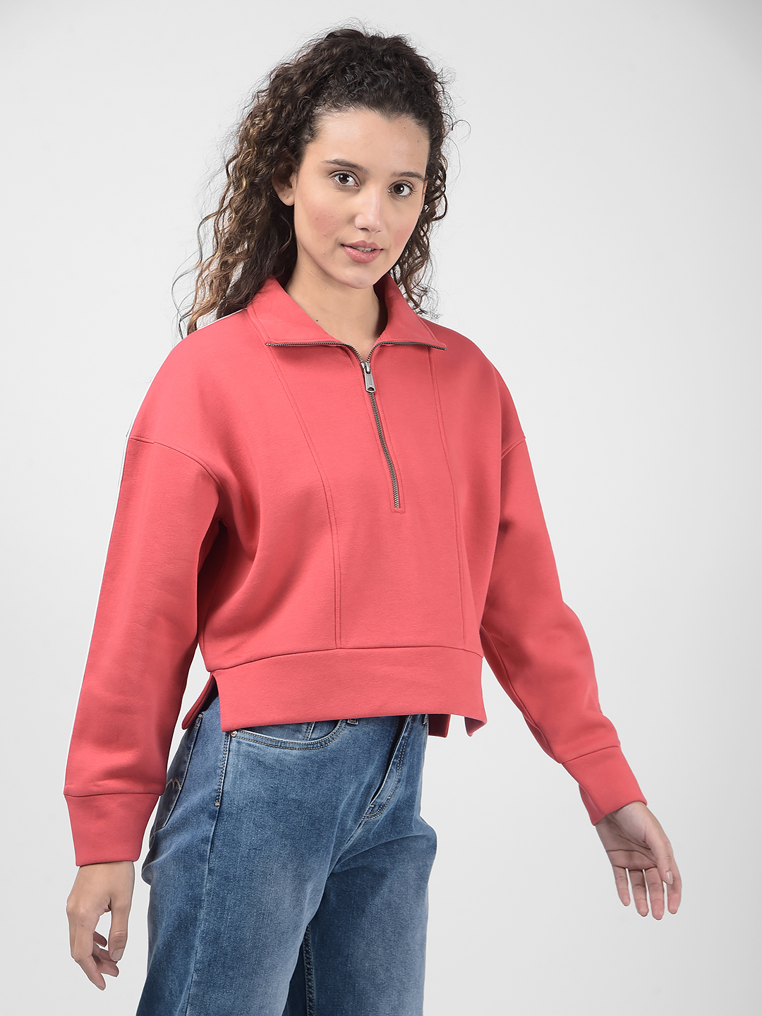 Numero Uno Women Solid Pink Sweat Shirt